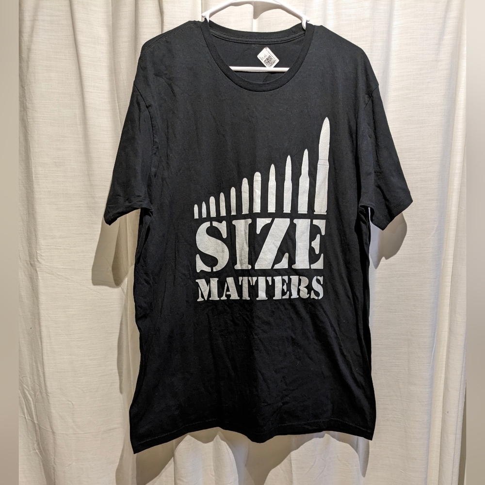 14 Men's shirt "Size matters" with graphic. XL. New.